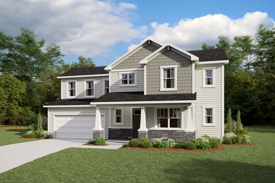 Representative exterior photo of a completed home built from the Eldorado by Mattamy Homes in Madison Park, Lillington, NC (Image 2).