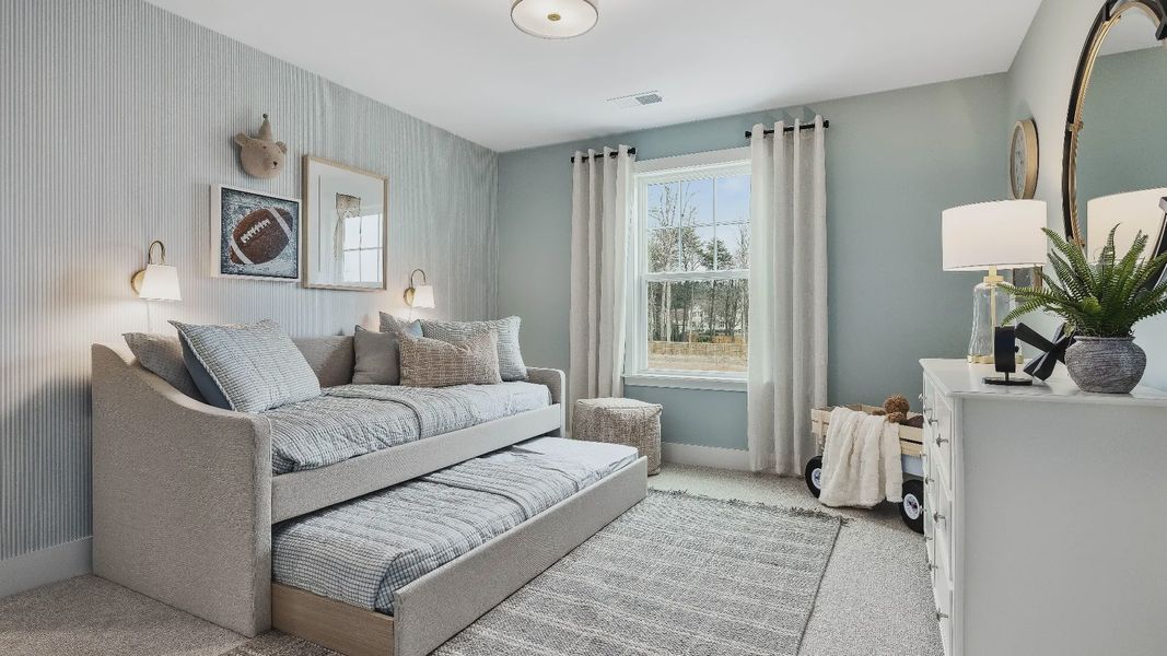 Stonefield home plan generously sized secondary bedroom with closet Stonefield home plan generously sized secondary bedroom with closet