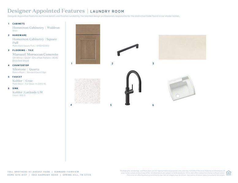 Sample of building materials used in homes in Toll Brothers at August Park, Spring Hill (Image 13).