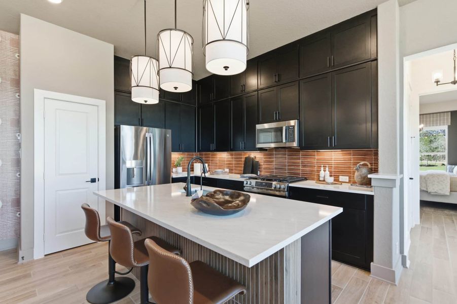 Representative furnished interior of a home built from the Pegasus by Chesmar Homes in Centero at Stone Oak, San Antonio (Image 6).
