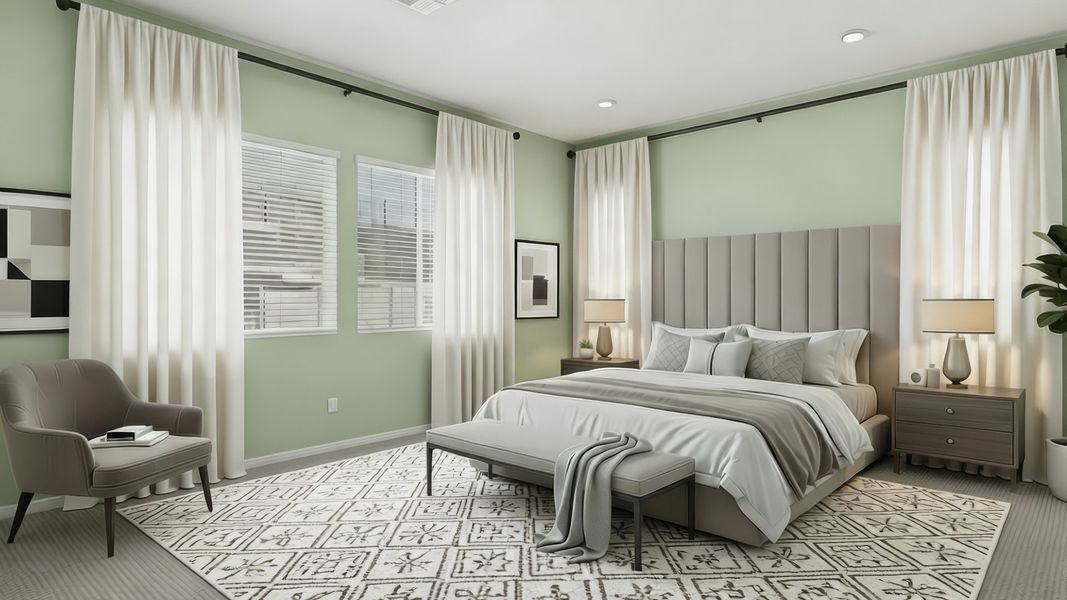 Furnished interior view inside a new home in The Ridge at Stone Butte, Phoenix (Image 7). Furnished interior view inside a new home in The Ridge at Stone Butte, Phoenix (Image 7).