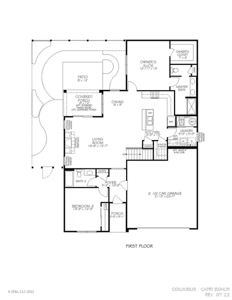 2D floor plan layout for the Capri by Epcon Communities in The Grove at Haven Hill, Lenoir City, TN (Image 4). 2D floor plan layout for the Capri by Epcon Communities in The Grove at Haven Hill, Lenoir City, TN (Image 4).