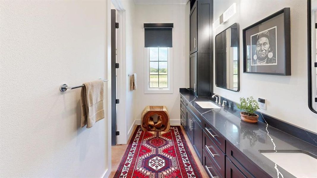 Dual vanities in Main bath
