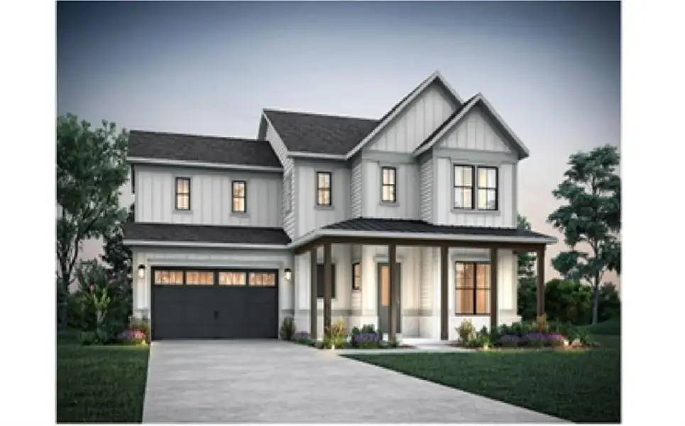 Front exterior of a new home in Sterling Pointe, Cumming, GA, highlighting curb appeal (Image 21).