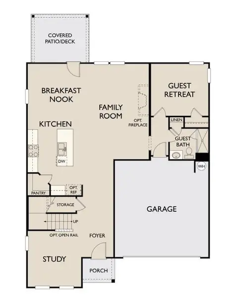 2D floor plan layout of this home in Eastlyn Crossing, Flowery Branch, GA (Image 5).