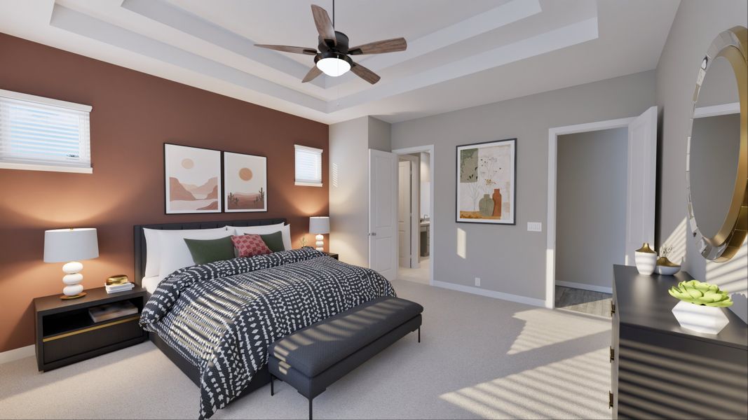 Representative furnished interior of a home built from the Pinehurst by Tricoast Homes in Sunterra 50s, Katy (Image 33). Representative furnished interior of a home built from the Pinehurst by Tricoast Homes in Sunterra 50s, Katy (Image 33).