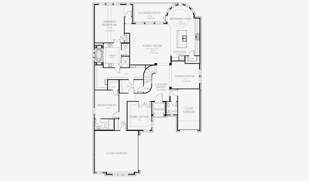 2D floor plan layout for the 3774W by Perry Homes in Eldorado At Santa Rita Ranch 60', Liberty Hill, TX (Image 3). 2D floor plan layout for the 3774W by Perry Homes in Eldorado At Santa Rita Ranch 60', Liberty Hill, TX (Image 3).