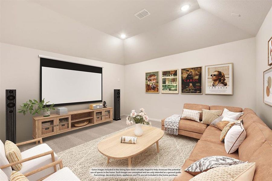 Furnished interior view inside a new home in Union Park Classic 60, Little Elm (Image 6). Furnished interior view inside a new home in Union Park Classic 60, Little Elm (Image 6).