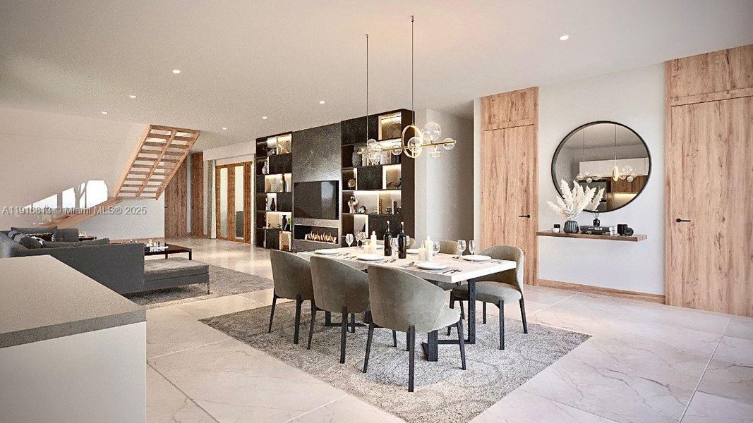 Furnished interior view inside a new home in , Miami (Image 10).