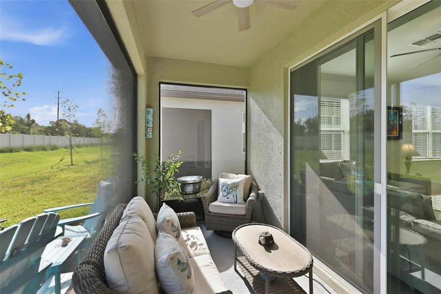Exterior details and patio area of a home in Prosperity Lakes Active Adult, Parrish (Image 27).