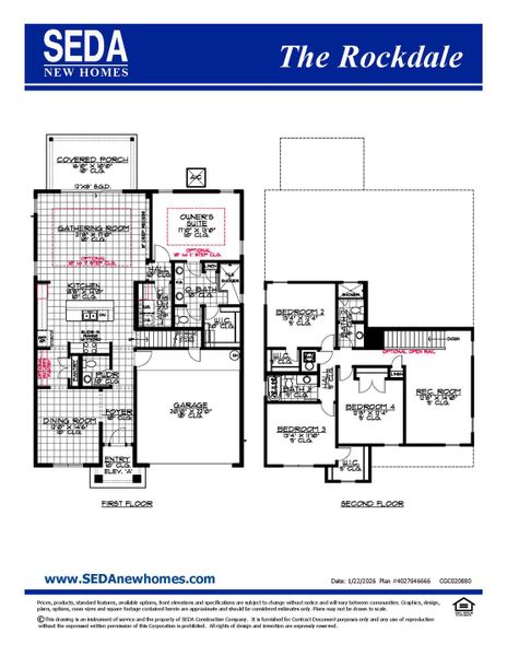 2D floor plan layout for the Rockdale by SEDA New Homes in Sandy Ridge, Yulee, FL (Image 3). 2D floor plan layout for the Rockdale by SEDA New Homes in Sandy Ridge, Yulee, FL (Image 3).