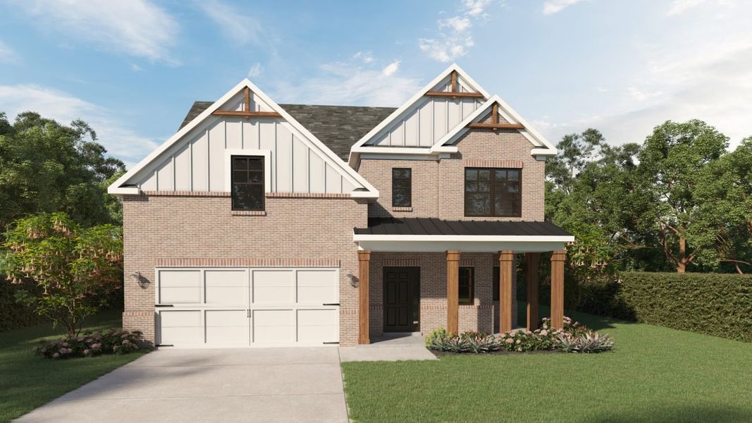 Front exterior of a home in the The Overlook at Factory Shoals community, located in Mableton, GA (Image 15). Front exterior of a home in the The Overlook at Factory Shoals community, located in Mableton, GA (Image 15).