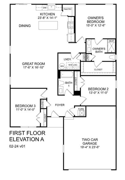 2D floor plan layout for the Eden Cay by Ryan Homes in Claiborne Ridge, Landrum, SC (Image 2). 2D floor plan layout for the Eden Cay by Ryan Homes in Claiborne Ridge, Landrum, SC (Image 2).