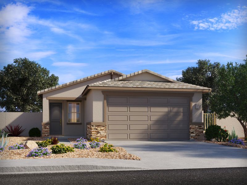 Representative exterior photo of a completed home built from the Onyx by Meritage Homes in Mandarina - Signature Series, Marana, AZ (Image 9). Representative exterior photo of a completed home built from the Onyx by Meritage Homes in Mandarina - Signature Series, Marana, AZ (Image 9).