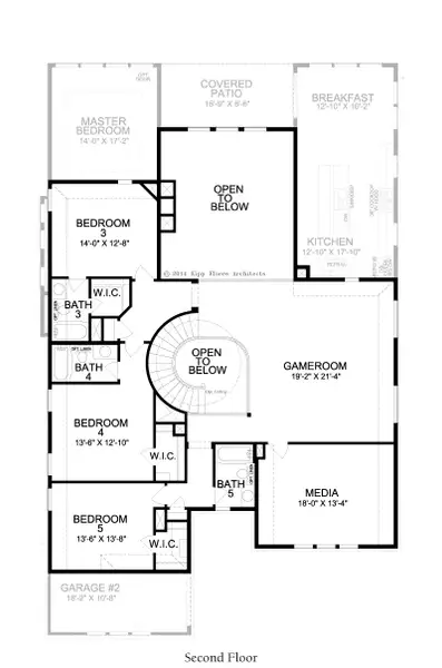 2D floor plan layout for the Westwood by Landon Homes in Dominion Estates, Frisco, TX (Image 5).