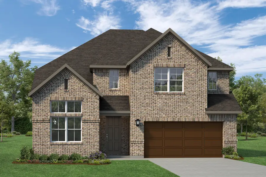 Representative exterior photo of a completed home built from the Courage by Rockwell Homes in Wildflower Ranch, Fort Worth, TX (Image 2). Representative exterior photo of a completed home built from the Courage by Rockwell Homes in Wildflower Ranch, Fort Worth, TX (Image 2).