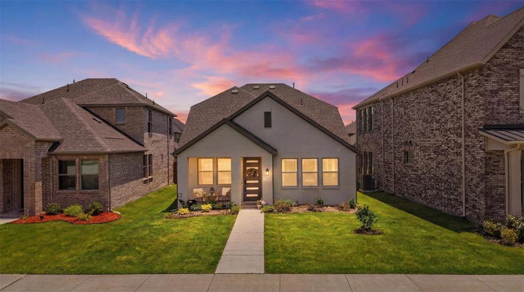 Front exterior of a new home in Cross Creek Meadows, Celina, TX, highlighting curb appeal (Image 24).