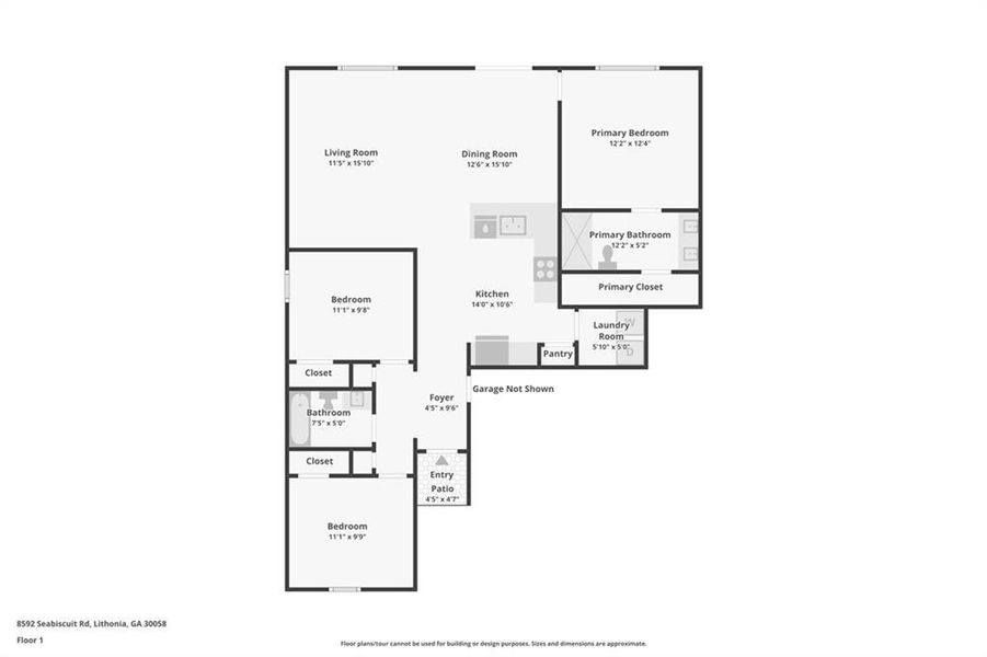 2D floor plan layout of this home in Champion's Run, Lithonia, GA (Image 4).