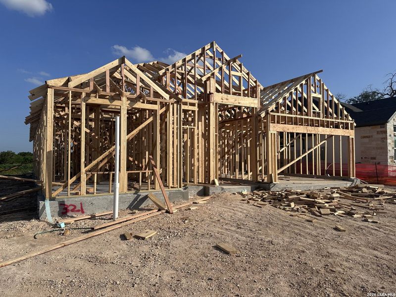 In-progress construction of a new home in Village at Three Oaks, Seguin, TX (Image 18). In-progress construction of a new home in Village at Three Oaks, Seguin, TX (Image 18).