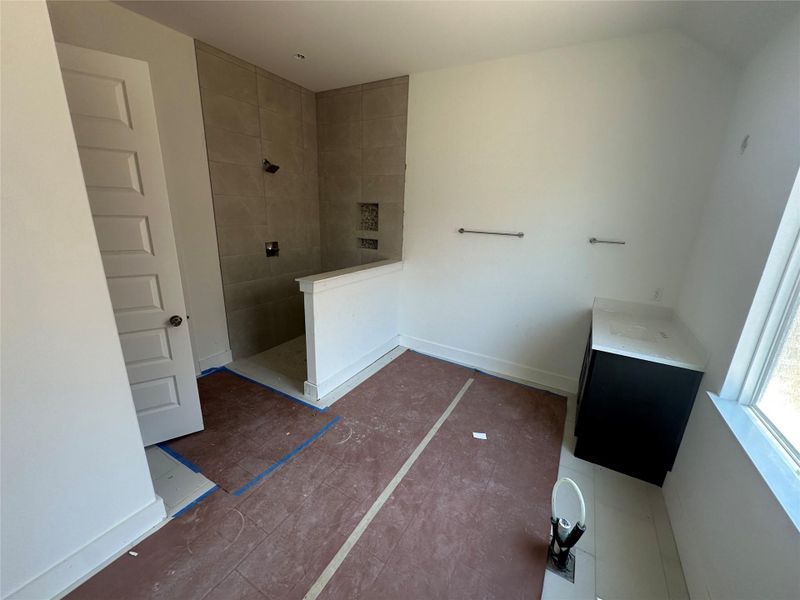 Primary Bath retreat with dual vanities, garden tub & walk-in shower