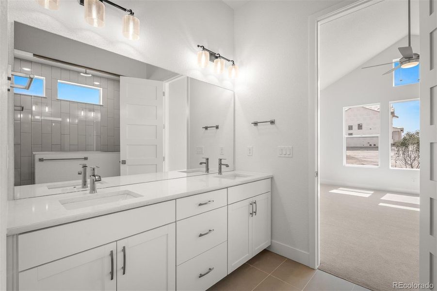 Furnished interior view inside a new home in Cloverleaf - Pinnacle Collection, Monument (Image 15).