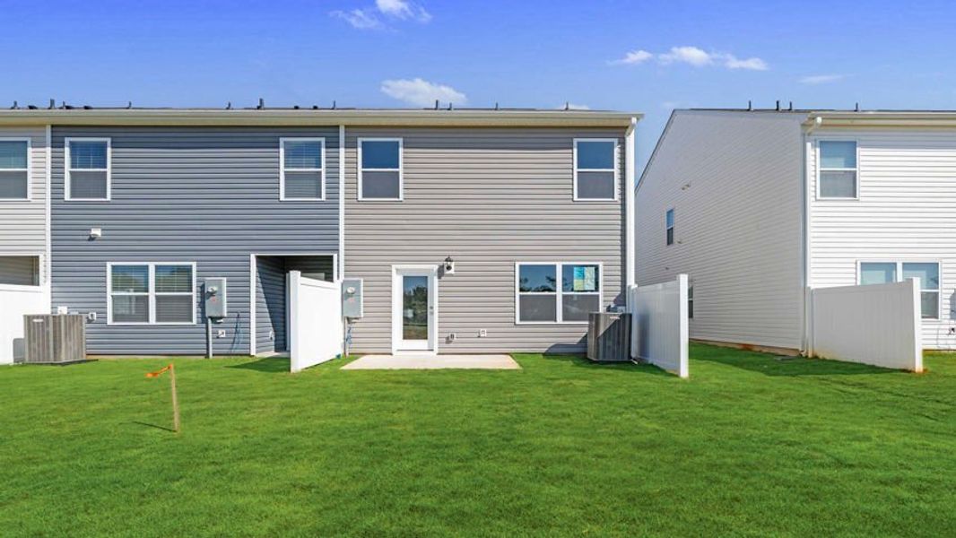 Exterior details and patio area of a home in Covington Village, Greer (Image 18).