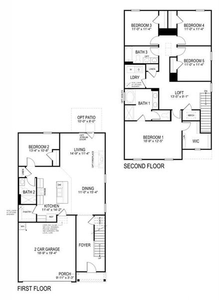 2D floor plan layout of this home in Northberry, Rome, GA (Image 2). 2D floor plan layout of this home in Northberry, Rome, GA (Image 2).