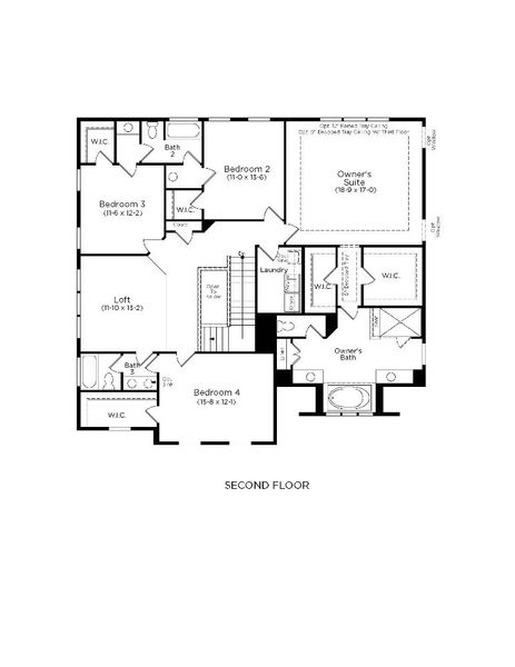 2D floor plan layout for the Stonehaven  II by DRB Homes in Oak Bend, James Island, SC (Image 4).