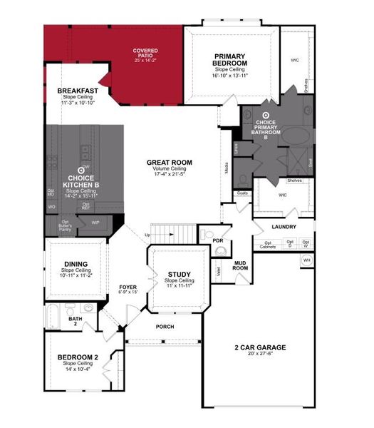 2D floor plan layout of this home in ARTAVIA, Conroe, TX (Image 3).