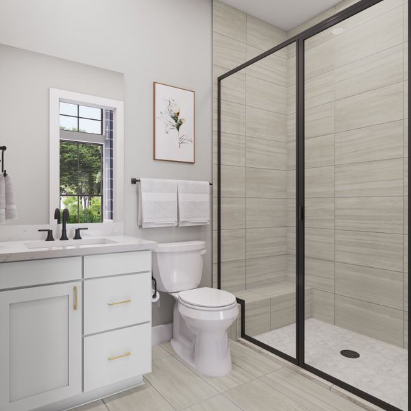 Representative furnished interior of a home built from the Woodbridge by Tri Pointe Homes in Legacy Grove, Montgomery (Image 26).