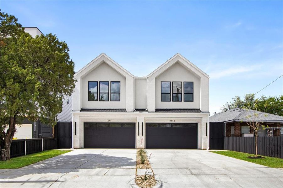 Front exterior of a new home in , Dallas, TX, highlighting curb appeal (Image 25).