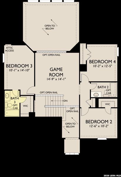 2D floor plan layout of this home in Megan's Landing, Castroville, TX (Image 5).