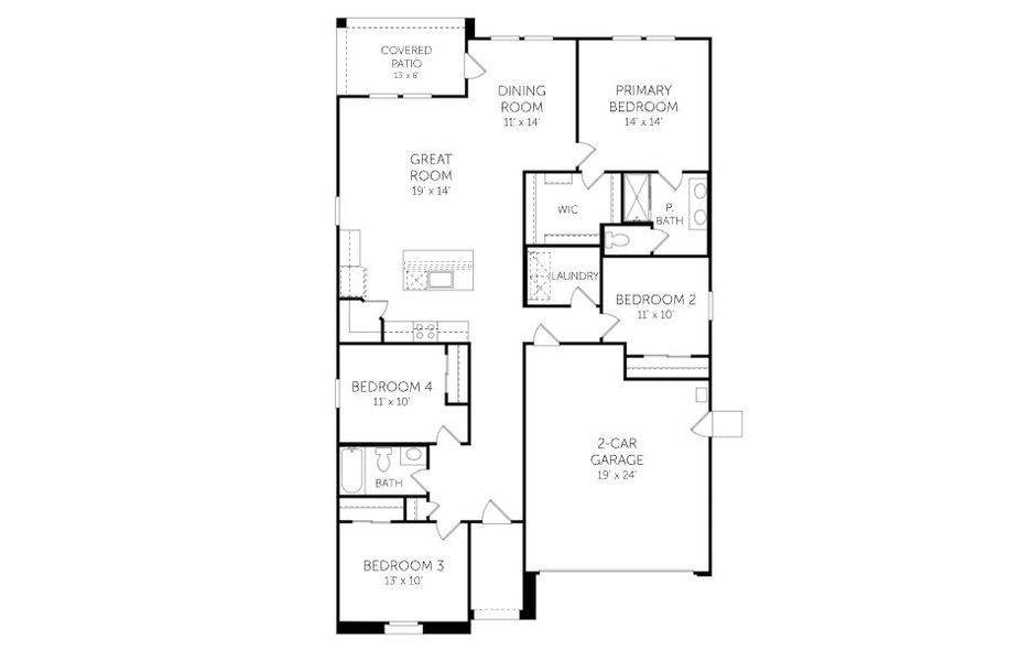 2D floor plan layout of this home in Rancho Mirage, Maricopa, AZ (Image 4).