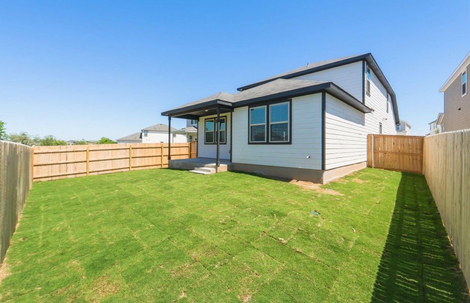 Exterior details and patio area of a home in Sonterra, Jarrell (Image 21).