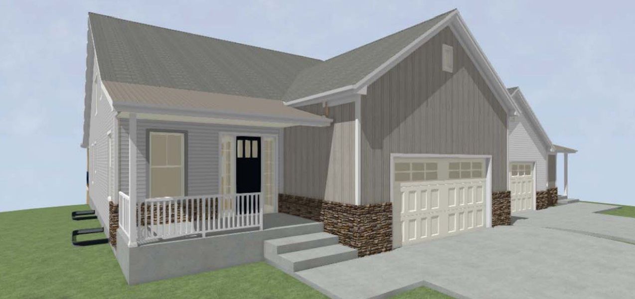 Representative exterior photo of a completed home built from the Big Bend by Benchmark Custom Homes in Cottages at Kelly Farm, Greeley, CO (Image 1). Representative exterior photo of a completed home built from the Big Bend by Benchmark Custom Homes in Cottages at Kelly Farm, Greeley, CO (Image 1).