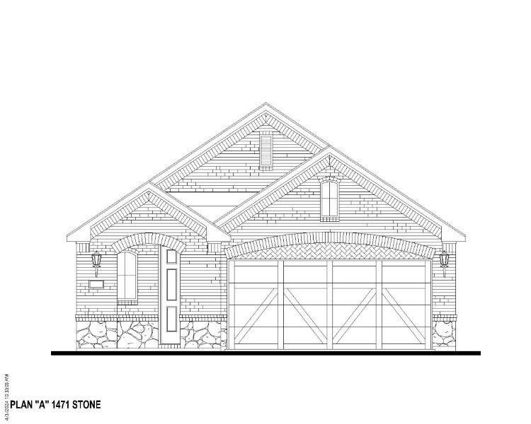 Plan 1471 Elevation A w/ Stone