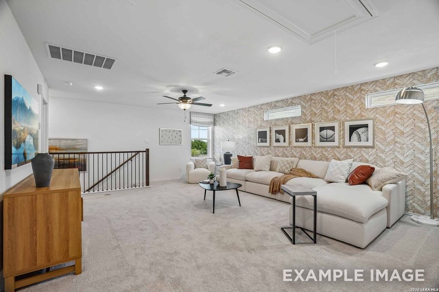 Furnished interior view inside a new home in Morgan Meadows, San Antonio (Image 33). Furnished interior view inside a new home in Morgan Meadows, San Antonio (Image 33).