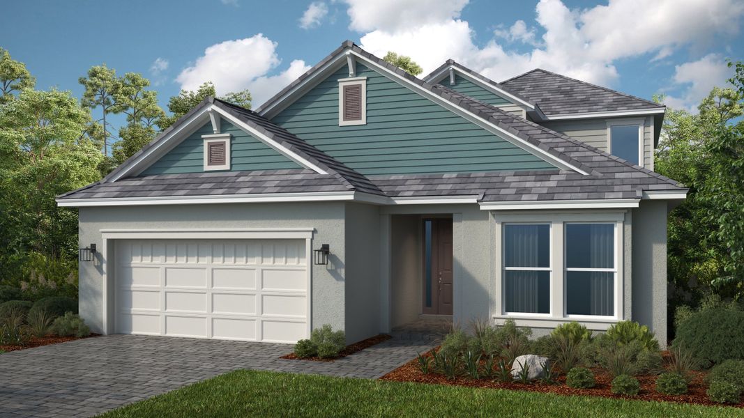 Representative exterior photo of a completed home built from the Genoa by Taylor Morrison in Skye Ranch Community Group Page, Sarasota, FL (Image 3).
