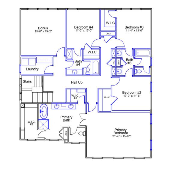 2D floor plan layout of this home in Fieldstone, Lexington, NC (Image 3).