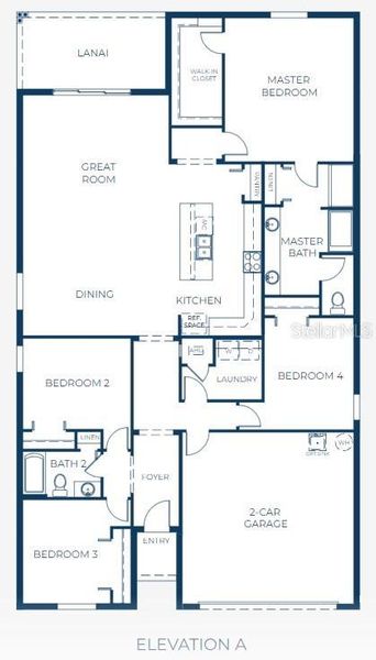 2D floor plan layout of this home in Oakhaven Walk, Gainesville, FL (Image 5).