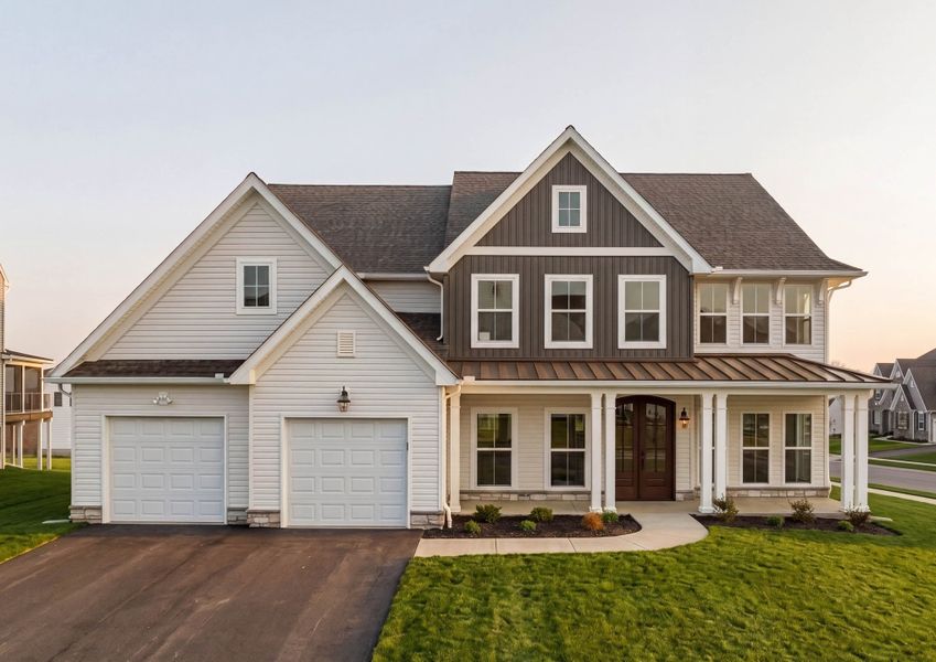 Representative exterior photo of a completed home built from the Hawthorne by Keystone Custom Homes in Windermere Farms, Waxhaw, NC (Image 24).
