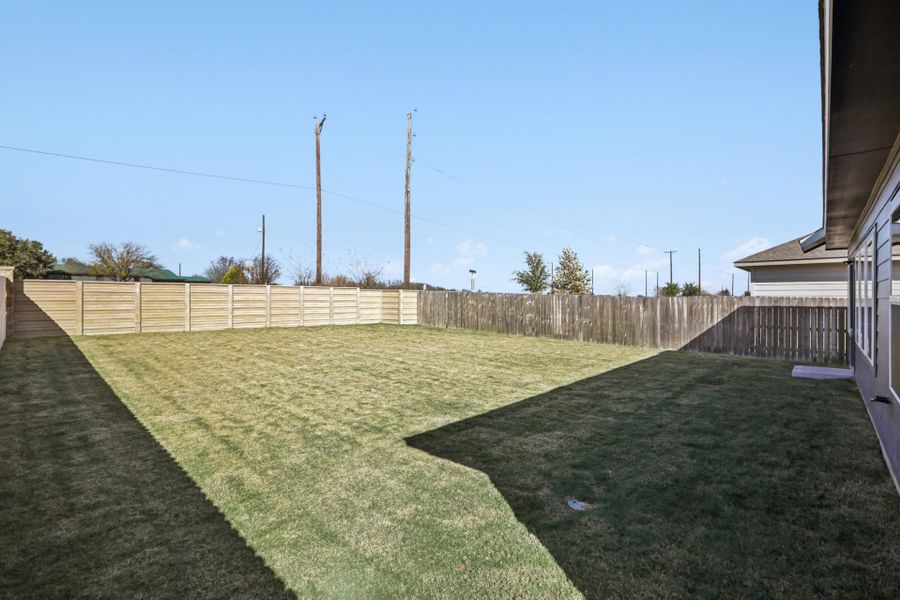 Exterior details and patio area of a home in Cool Water at Sonterra, Jarrell (Image 3).