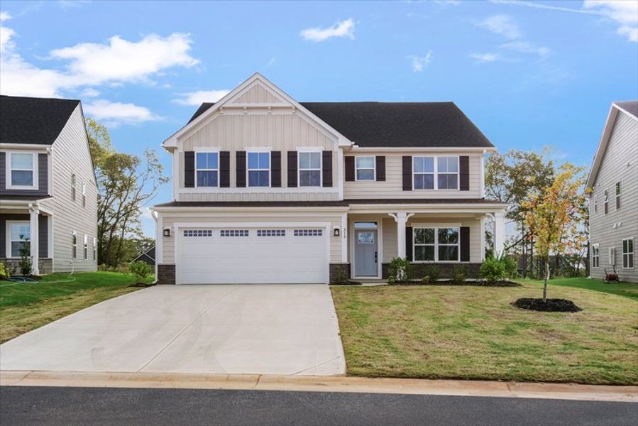 Front exterior of a home in the Canterbrook Farms 2-Story community, located in Fountain Inn, SC (Image 10). Front exterior of a home in the Canterbrook Farms 2-Story community, located in Fountain Inn, SC (Image 10).
