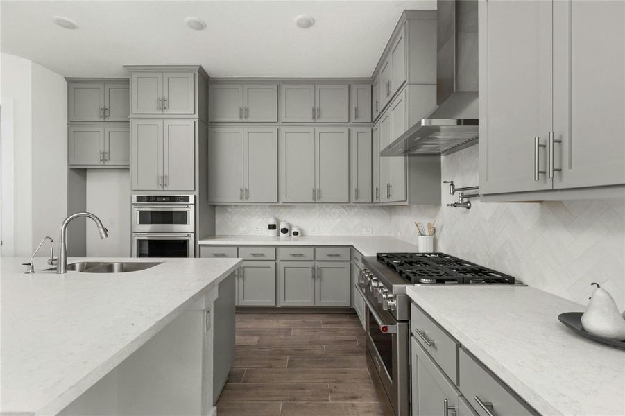 Furnished interior view inside a new home in Rough Hollow, Lakeway (Image 8).