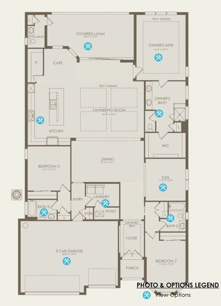 2D floor plan layout for the Layton by Del Webb in Del Webb Catalina, Lakewood Ranch, FL (Image 5). 2D floor plan layout for the Layton by Del Webb in Del Webb Catalina, Lakewood Ranch, FL (Image 5).