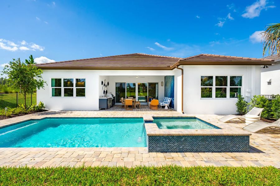 Representative exterior details of a home built from the Sapphire by GL Homes in Valencia Ridge (55+), Wesley Chapel (Image 3).