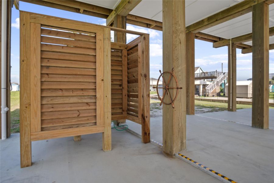 Exterior details and patio area of a home in , Crystal Beach (Image 25). Exterior details and patio area of a home in , Crystal Beach (Image 25).
