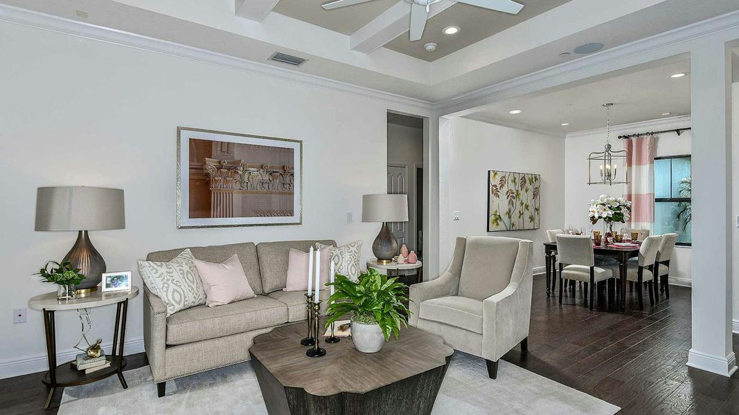 Furnished interior view inside a new home in Vicenza Real Estate and Homes for Sale in North Venice, FL - Neal Communities, Nokomis (Image 8). Furnished interior view inside a new home in Vicenza Real Estate and Homes for Sale in North Venice, FL - Neal Communities, Nokomis (Image 8).