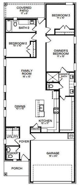 2D floor plan layout of this home in Sunterra, Katy, TX (Image 2).