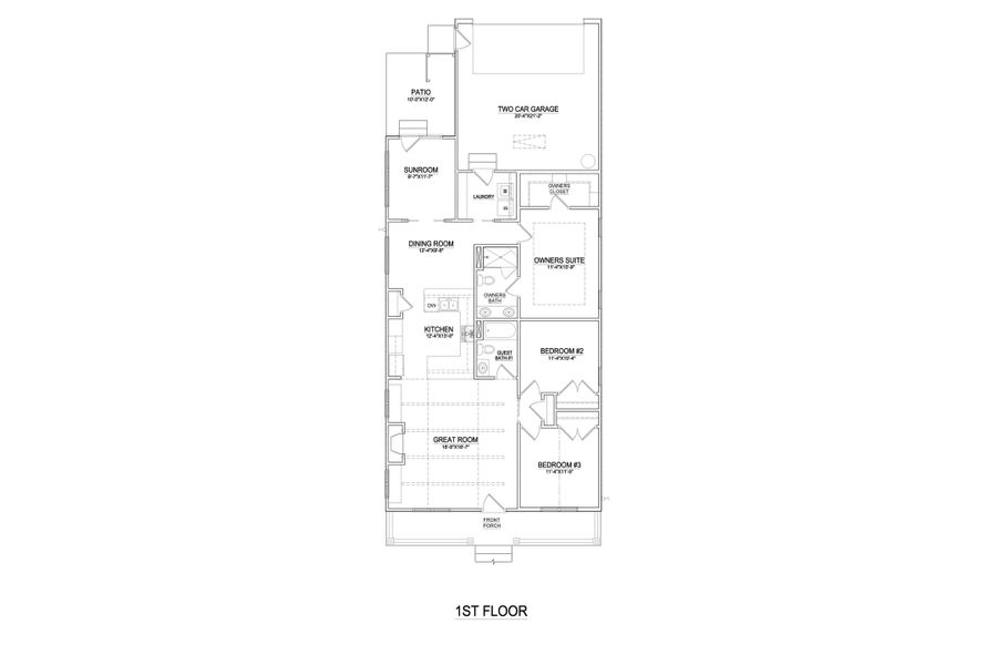 2D floor plan layout of this home in Osprey Landing, Southport, NC (Image 2).